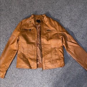 Brown Faux Leather Jacket